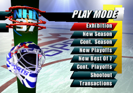 NHL '97 title screen for Sega Saturn